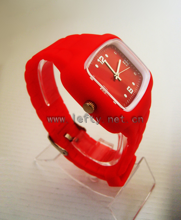 silica gel anticlockwise watch(red)