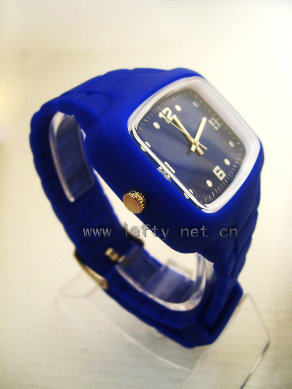 silica gel anticlockwise watch(blue)