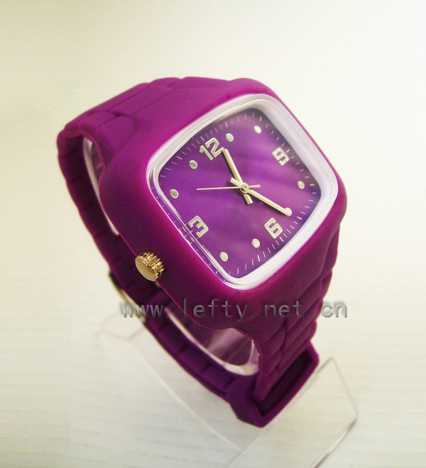 silica gel anticlockwise watch(purple)