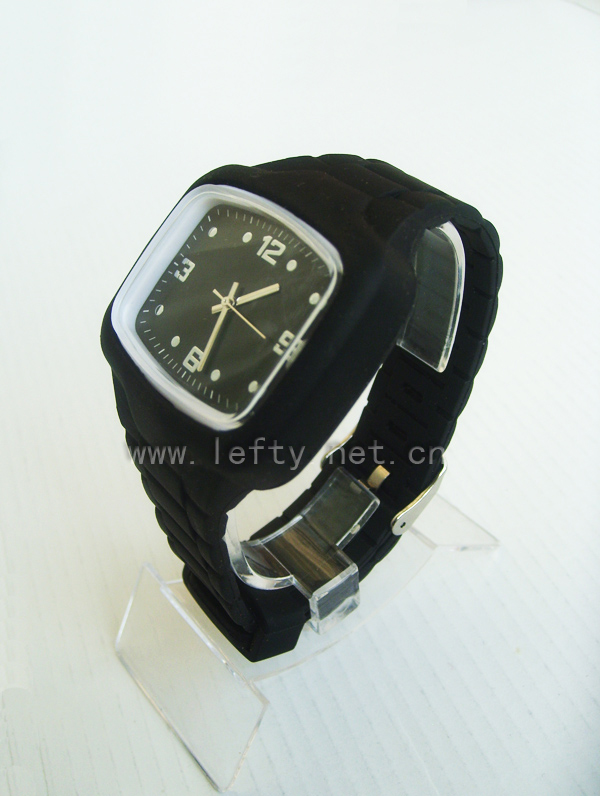 silica gel anticlockwise watch(black)