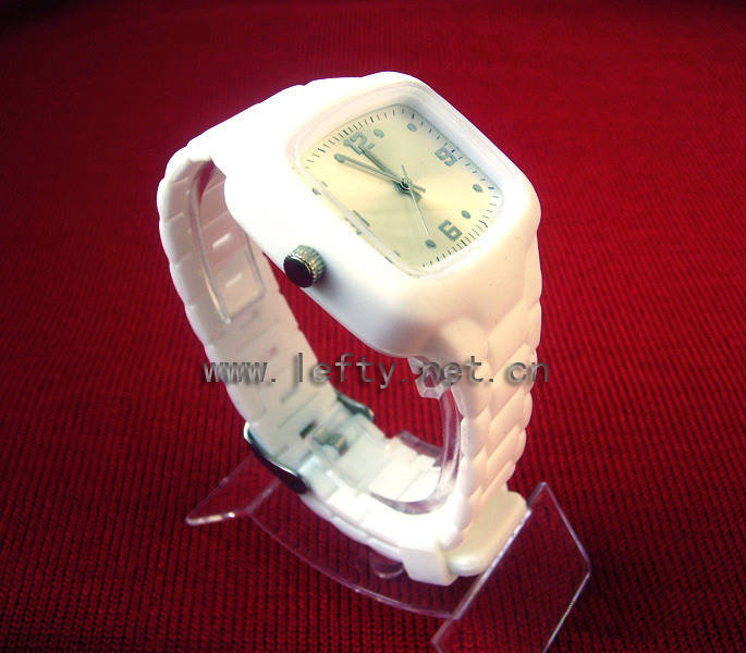 silica gel anticlockwise watch(white)
